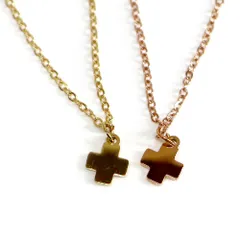 レディース ステンレス ネックレス メディカルクロス ゴールド ピンクゴールド カラー【SALE セール アクセサリー アクセ】