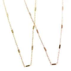 レディース ステンレス ネックレス プレート 長方形 チェーンネックレス ゴールド ピンクゴールド カラー【SALE セール アクセサリー アクセ】