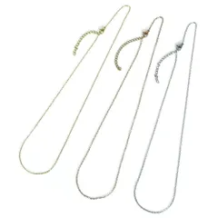 ステンレスチェーン アズキ シルバー ゴールド ピンクゴールド カラー【1.2mm】【50-60cm】