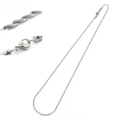 ステンレスチェーン ロープ シルバー  【45cm/2mm】【50cm/2mm】【55cm/2.5mm】【60cm/2.5mm】