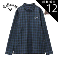 種類12：ネイビー(1120)/M キャロウェイ タータンチェック柄プリント 裏起毛 長袖 ポロシャツ ゴルフウェア メンズ M-3L C24233114 