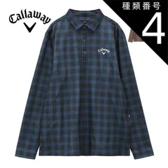 種類4：ブラウン(1050)/3L キャロウェイ タータンチェック柄プリント 裏起毛 長袖 ポロシャツ ゴルフウェア メンズ M-3L C24233114 