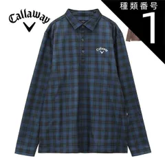 種類1：ブラウン(1050)/LL キャロウェイ タータンチェック柄プリント 裏起毛 長袖 ポロシャツ ゴルフウェア メンズ M-3L C24233114 