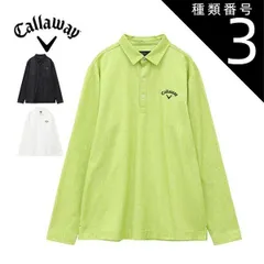 種類3：ホワイト(1030)/LL キャロウェイ フェザープリント 裏起毛 長袖 ポロシャツ ゴルフウェア メンズ M-3L C24233113 