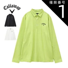 種類1：ブラック(1010)/LL キャロウェイ フェザープリント 裏起毛 長袖 ポロシャツ ゴルフウェア メンズ M-3L C24233113 