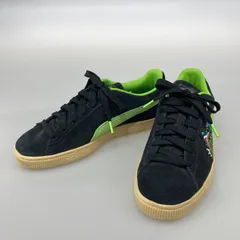 【中古美品】PUMA プーマ SANTA CRUZ × PUMA 381905-01 SUEDE BLACK GREEN FLASH 本体のみ（箱なし） 【163-251028-WA-04-iwa】