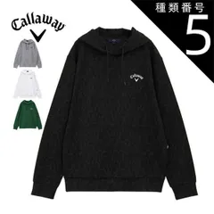 種類5：ブラック(1010)/3L キャロウェイ ロゴプリント ハーフゲージ プルオーバー スウェット パーカー ゴルフウェア メンズ M-3L C24217102 