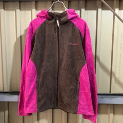 863 Columbia ジップアップ フリースパーカー レディース L ブラウン ピンク コロンビア アウトドア 古着卸 アメリカ仕入