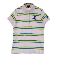 サイズ：2 PEARLY GATES パーリーゲイツ  半袖ポロシャツ ボーダー柄 ピンク系 [240101547555] ゴルフウェア レディース ストスト