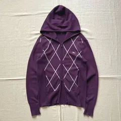 美品⭐️BURBERRY ニット パーカー ダブルジップ ホース刺繍 XXLサイズ BURBERRY (バーバリー) クロスステッチ EKD コットン プルオーバー