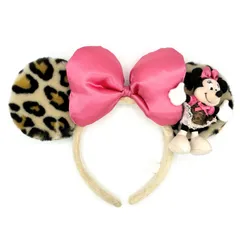 東京ディズニーリゾート　カチューシャ　ミニーちゃん　ピンク　ヒョウ柄　リボン　可愛い　Disney　【中古】【送料無料】