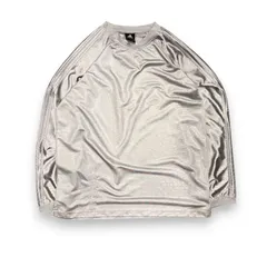 90s 00s adidas ゲームシャツ サイズ2XL ロンT テック系 tech サイバー オーバーサイズ サッカーユニフォーム ゲームシャツ シルバー B-boy Y2K  スケーター ストリートファッション 古着 vintage OLD adidas