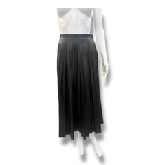 国内正規 参考上代96800円 未使用品 MM6 Maison Margiela 20SS Leather pleated midi skirt レザープリーツミディスカート フェイクレザー エムエムシックス メゾンマルジェラ S52MA0195 ブラックのサムネイル