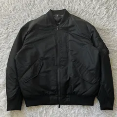 美品 ユニクロ +J ハイブリッドダウン MA-1 ジャケット 古着 ブラック 4121