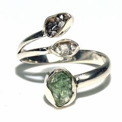 天然石♡ブルートパーズ×ペリドットリング|シルバー925 インド