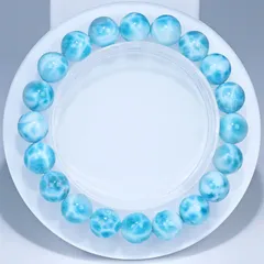  〔K2038-2〕約9.8mm 高品質 ラリマー ブレスレット ドミニカ産 Larimar ブルーペクトライト