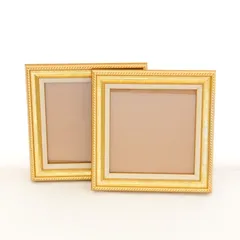 [KO]額縁　2個セット　金色　ゴールド　正方形　フレーム　絵画　写真　アート