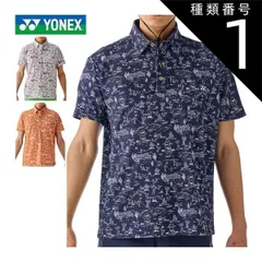 種類1：マンダリンオレンジ(380)/LL ヨネックス ベリークール エアリリース 総柄 半袖 ポロシャツ ゴルフウェア メンズ 2025年春夏モデル M-3L GWS1189 