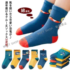 子供へのギフトクルーソックス 子供 保育園 5足組 子ども ソックスジュニア キッズ ジュニア 女児 男児 女の子 恐竜 靴下 コットン 綿 通気 シ CCETXW1117P206