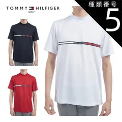 種類5：RED(40)/3L トミーヒルフィガー HILFIGERトリコグラフィック モックネック 半袖シャツ ゴルフウェア メンズ 2025年春夏モデル M-3L THMA527 