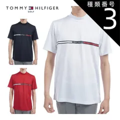 種類3：WHT(00)/LL トミーヒルフィガー HILFIGERトリコグラフィック モックネック 半袖シャツ ゴルフウェア メンズ 2025年春夏モデル M-3L THMA527 