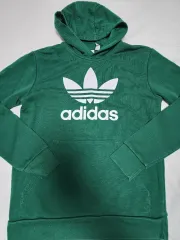 アディダス トレフォイル キッズ フーディー Tシャツ グリーン 160