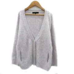 マーキュリーデュオ MERCURYDUO ニットカーディガン ミドル丈 Vネック 無地 オーバーサイズ F ライトパープル /YK33