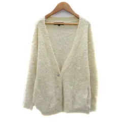 マーキュリーデュオ MERCURYDUO ニットカーディガン ミドル丈 Vネック 無地 F アイボリー /YK31