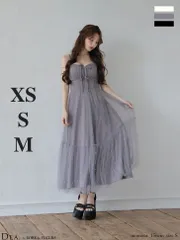 グレー fm3445  [FM4335-IV-2511]【ROBE de FLEURS/ローブドフルール】ドットパールリボン チュールフレア/ ロング/ ドレス/ キャバドレス/ AngelR/ エンジェルアール