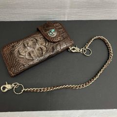 EVISU 長財布 ウォレットチェーン付き クロコ型押し - メルカリ