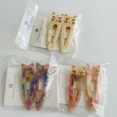 ネコヘアクリップ３色6点セット（C)前髪クリップヘアアクセサリー髪飾り猫グッズ