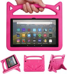 Fire HD 8/HD 8 Plus 태블릿 케이스 커버 제10세대/제12세대 2022/2020/2024년 발매 iPad 8 /samsung A8 RIAOUR 순정 보호 커버 경량 EVA제 내충격 스탠드 첨부 고양이 귀 디자인, 아이 인기