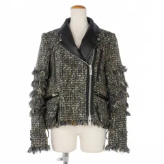 サカイ sacai 21AW ツイード ライダースジャケット 中綿 ドッキング 1 カーキ ブラック 黒 21-05732のサムネイル
