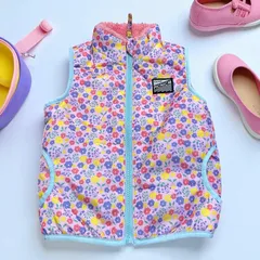 美品　ミキハウス ピクニック  MIKIHOUSE  PICNIC　花柄　ベスト　リバーシブル　フリース　キッズ　90サイズ