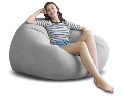 ビーズクッション 怠惰なソファ 特大 70*60cm 疲労解消 健康サポート 軽量 柔らかい 安全設計 無臭 カバー取り外し 洗濯可能 (ブルー, M)