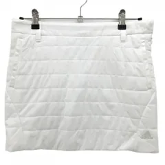 【美品】アディダス 中綿スカート 白 キルティング 裾ロゴ インナーパンツ付き  レディース L ゴルフウェア adidas