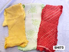 【まとめ売り】帯揚げ　3点　正絹　総絞り　薔薇柄　着物　和装　SHI73