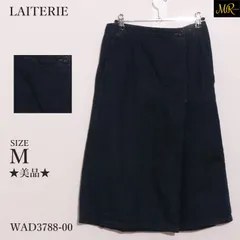 ★美品★ LAITERIE レイトリー スカートミディ丈　タイト　デニム　ボタン　シンプル　綿100% 　ネイビー　 【WAD3788-00】 送料無料　古着　レディース