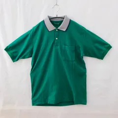 古着　ARNOLD　PALMER　アーノルドパーマー　ポロシャツ　綿60%　緑　M　胸ポッケト　襟　グレー