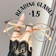 +1.5 老眼鏡 メンズレディース ボストン型丸メガネ ブルーライトカット ブラウン ベージュ ピンク 茶色 若見え 軽量 おしゃれ PCパソコン シニアグラス リーディンググラス 上品 ナチュラル 疲れにくい PCパソコン おしゃれかわいい 丸型ラウンド型