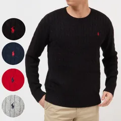 ポロ ラルフローレン POLO RALPH LAUREN メンズ ボーイズライン ケーブルニットセーター 323702674 POLO BLACK