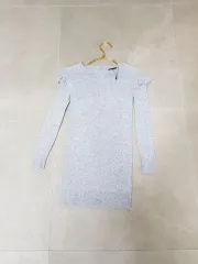 ラルフローレン ポロ グレー 長袖 ニット ワンピース44 日本 ヴィンテージ 森ガール ギャル 姫ギャル ローレン