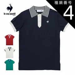 種類4：WH00(ホワイト)/LL ルコックスポルティフ ゴルフ ニット 半袖 ポロシャツ ウェア レディース 2025年春夏モデル S-3L LG5SHS01L 