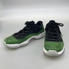【中古品】NIKE ナイキ 528895-033 AIR JORDAN 11 RETRO LOW GREEN SNAKESKIN エア ジョーダン 11 レトロ ロー スニーカー 本体のみ（箱なし） 【160-251025-WA-10-iwa】