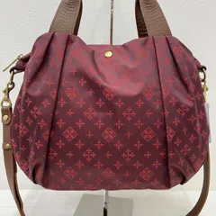 5758 russet　ラシット　ハンドバッグ　 2way　ショルダーバッグ　モノグラム　総柄　 レッド系　赤系　ナイロン　レザー　 レディース