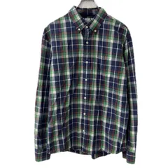 OLD NAVY 長袖 チェックシャツ L ネイビー マルチカラー オールドネイビー ボタンダウン 胸ポケット 長袖シャツ トップス 春物 a711-5904のサムネイル