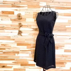 【ブルックスブラザーズ】フラワー レース ノースリーブ ワンピース 花柄 黒