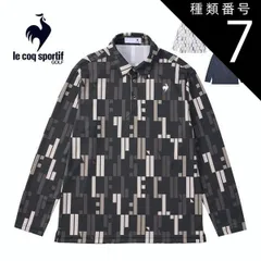 種類7：BK00(ブラック)/L ルコックスポルティフ ゴルフ ストレッチフォーサー 総柄プリント 長袖 ポロシャツ ウェア メンズ LG4FLS04M M-3L 