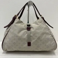 5863　russet　ラシット　ハンドバッグ　 モノグラム　総柄　ベージュボルドー系　 ナイロン　レザー　レディース