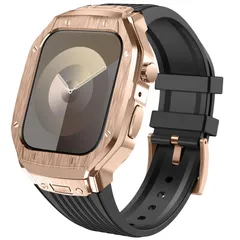 【特価商品】for Apple Watch バンドとケースと背面ケースの3in1一体型デザイン 45mm/44mm apple watch 一体型バンド Series 9/SE/8/7/6/5/4対応 メンズ かっこいい アップルウォッチ バンド カバー付き